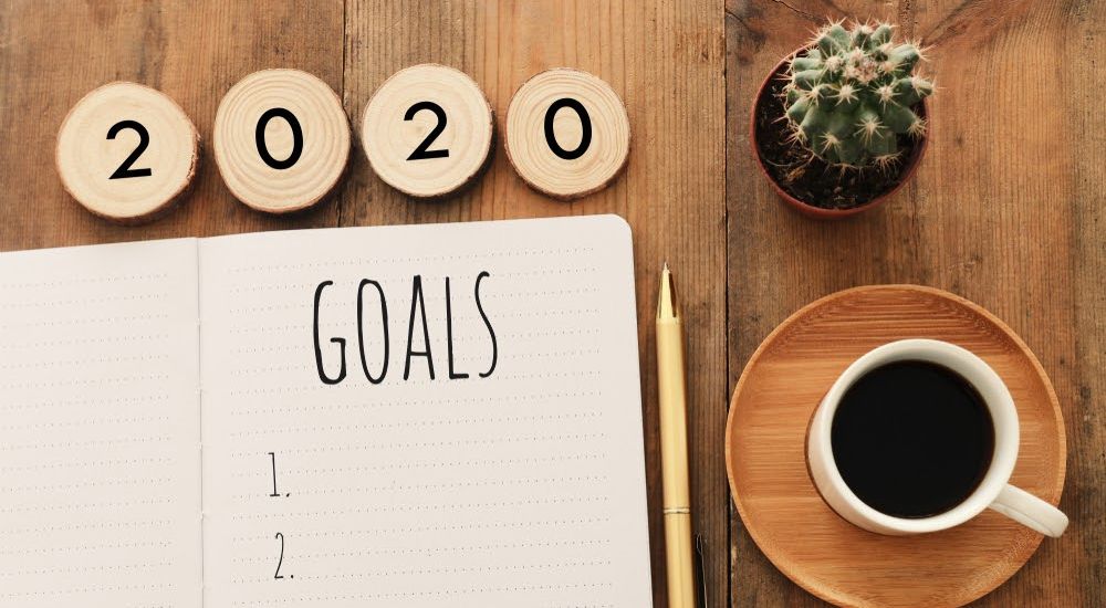 list of 2020 goals on desk